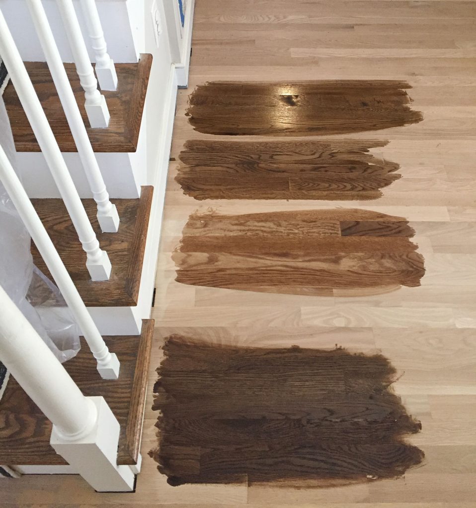 Testing Stain Colors On Sanding Hardwood Floors During Refinishing