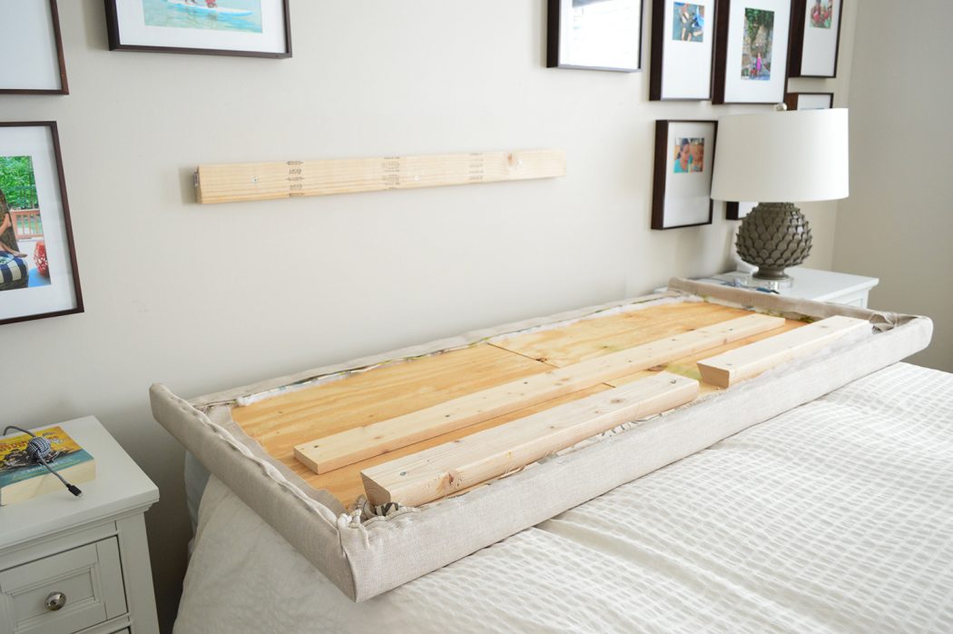 Neutral Bedroom How To Hang Headboard