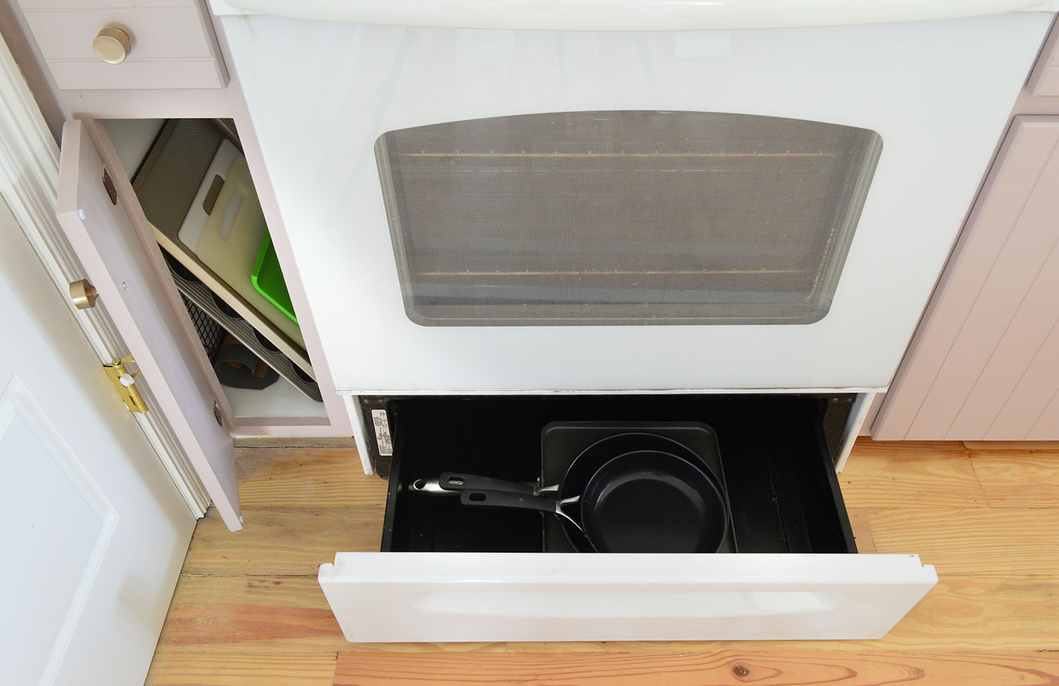 Before Photo Of Narrow Drawer With Stove Warming Drawer Storage